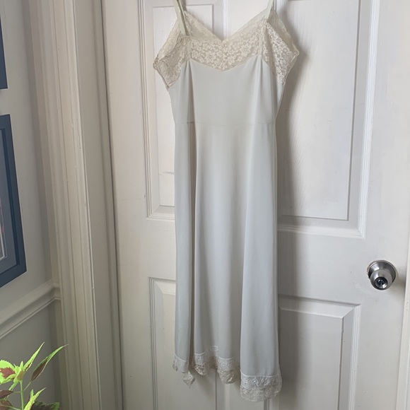 lace slip light pastel sea green blue - M - size 34 vintage - Picture 9 of 11